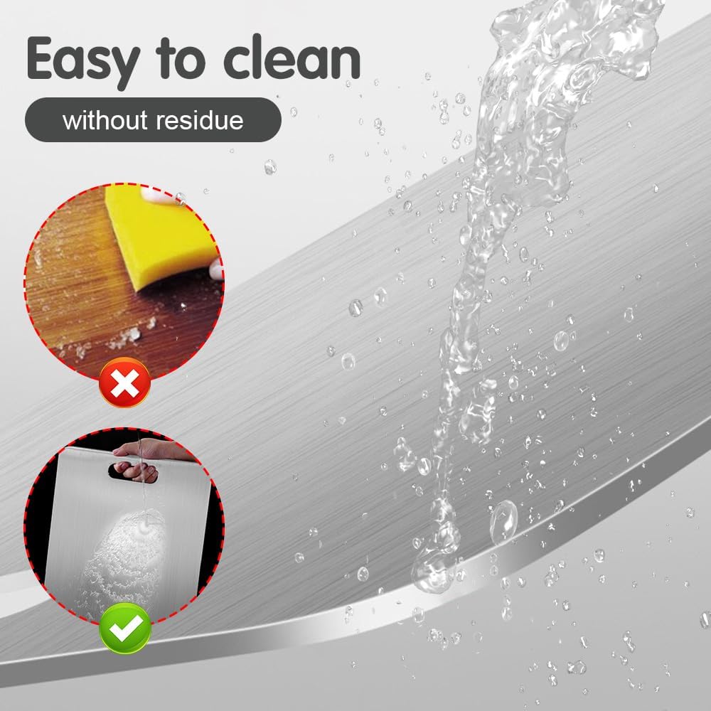 2025 New Katuchef Titanium Cutting Board - 100% Pure Titaniums Cutting Boards for Kitchen, Upgrade Double Sided Food-Grade Titanium Board, Thick Cutting Board for Home Kitchen Cooking (A2#16"L x 11"W) - Image 6