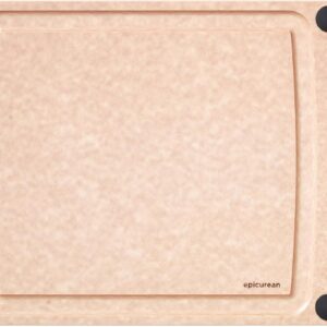 Epicurean All-In-One Cutting Board with Non-Slip Feet and Juice Groove, 14.5" × 11.25", Natural\/Black