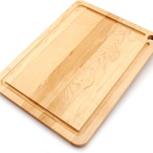 JK Adams Williston Large Cutting Board with Groove, Thick Maple Wood Cutting Boards For Kitchen 16" x 12" x .75"