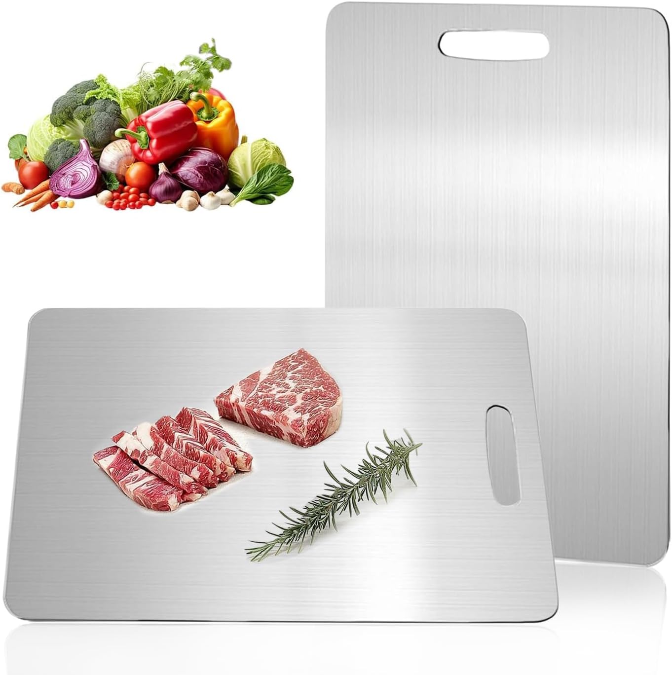 Katuchef Titanium Cutting Board,Katuchef Titanium Cutting Boards for Kitchen,Double-Sided Cutting Board for Vegetables And Meat, Easy To Clean and Store(L)