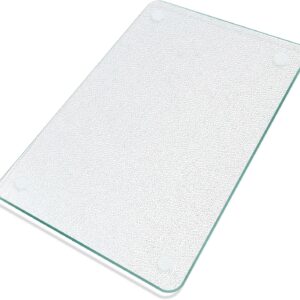 KimiDitt Tempered Glass Cutting Board, 8x12" Glass Cutting Board for Kitchen Counter,Small Size Frosted,with Non-Slip Feet, Scratch Resistant,Heat Resistant