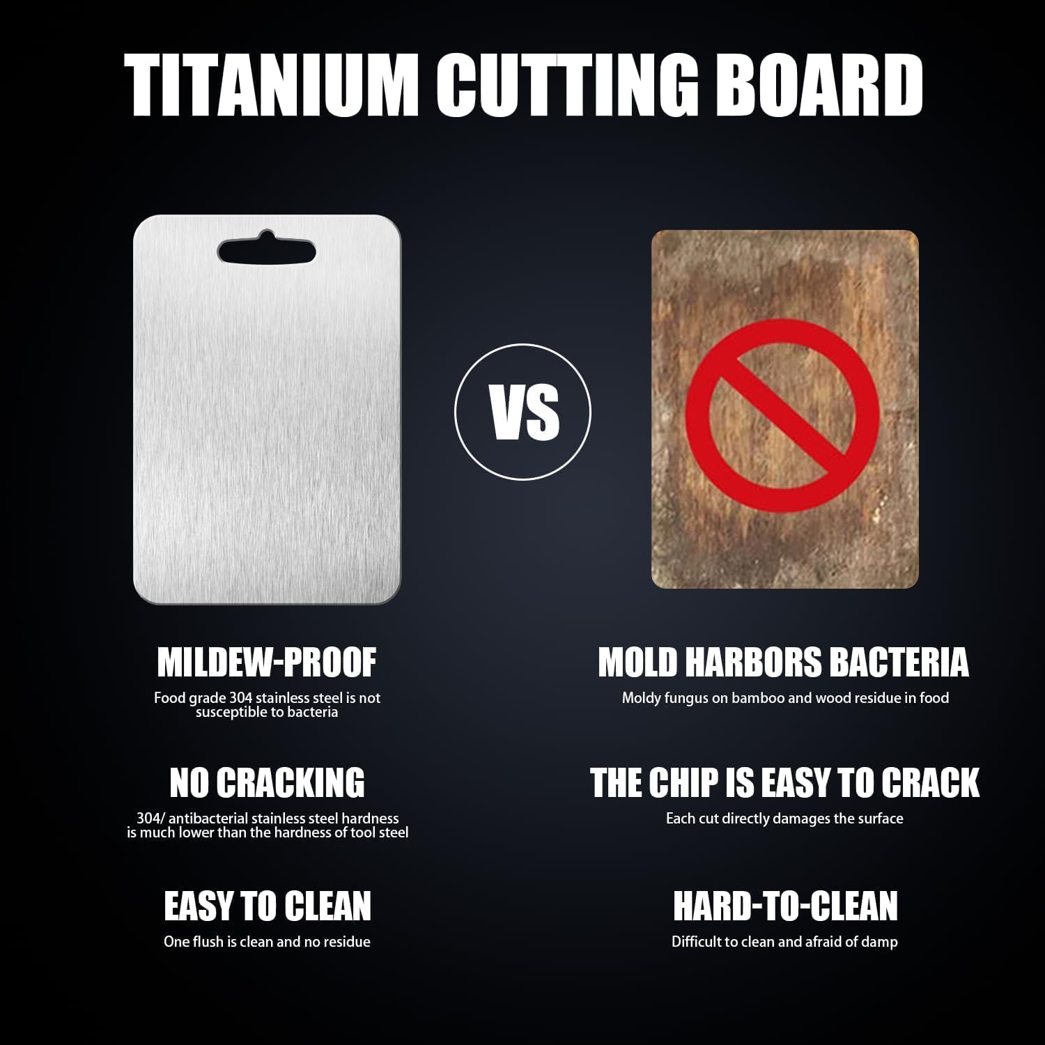 New Titanium Cutting Board - 100% Pure Titanium Cutting Boards For Kitche, 1 Pack Double-sided food-grade Cutting Board For Cutting Meats, Fruits And Vegetables(11.4x8in) - Image 6