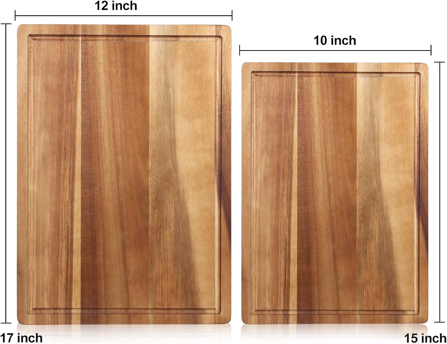 Solid Acacia Wood Cutting Boards for Kitchen Decor Wooden Charcuterie Board Meat Cheese Boards Butcher Block Pizza Bread Serving Board Hardwood Chopping Board Non Toxic Teak Small Cutting Boards - Image 3