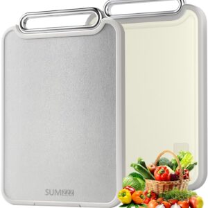 Stainless Steel Cutting Board Double Sided 304 Steel & Food-Grade PP, Large Chopping Board for Meat and Kitchen, Non-Slip 16\u201D×11\u201D