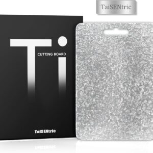 Titanium Cutting Board for Kitchen，Double Sided Pure Titanium Cutting Board，With Suspendable Handle，BPA Free, Dishwasher Safe (15.75“x11”)