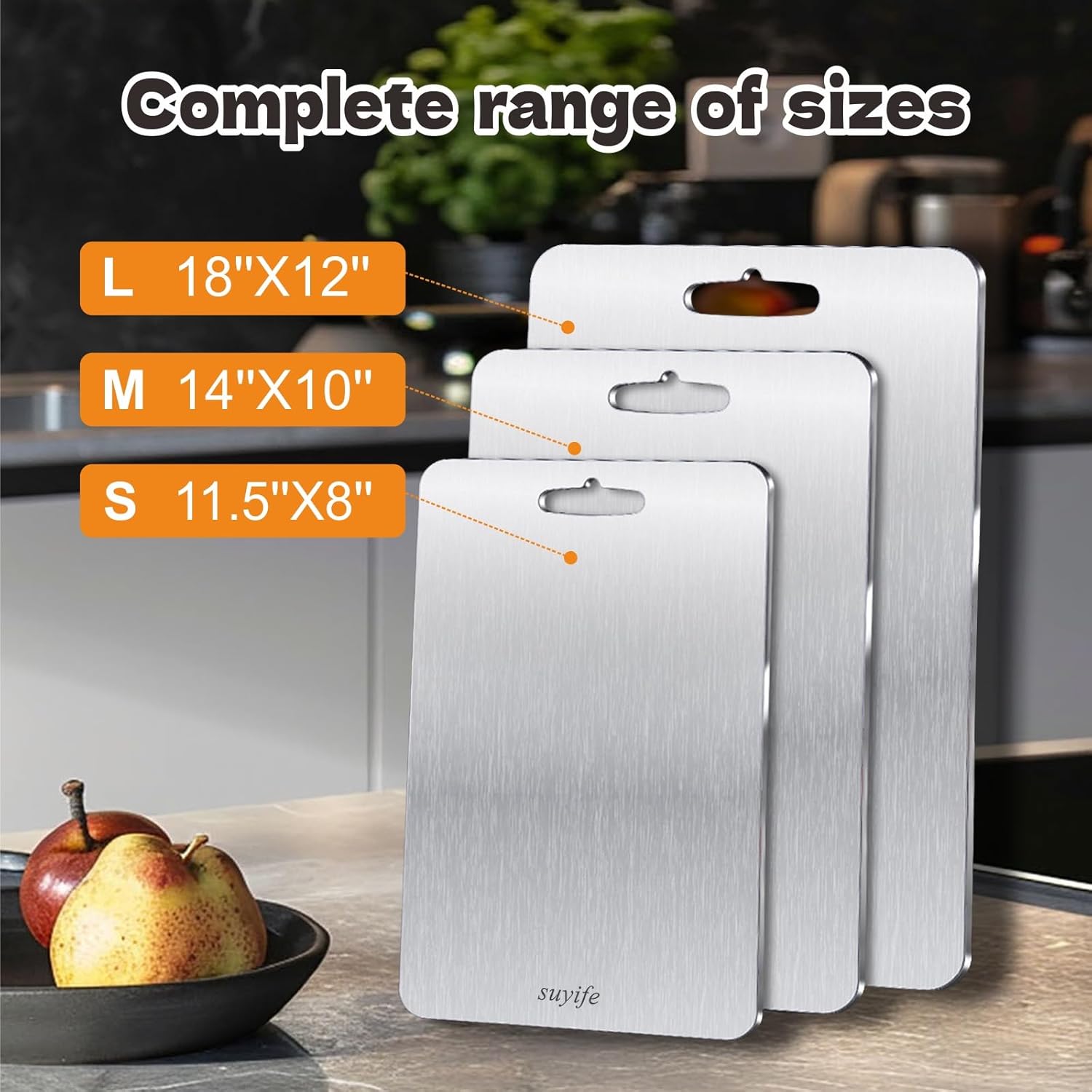 Titanium Cutting Board Set of 3,100% Pure Titanium Cutting Boards for Kitchen, 2025 New Double Sided Food-Grade Chopping Board for Cutting Meat Vegetable Fruit - Image 7