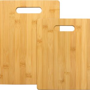 Totally Bamboo 2-Piece Cutting Board Set; 2 Assorted Sizes of Bamboo Wood Cutting Boards for Kitchen